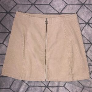 Cream Corduroy Skirt